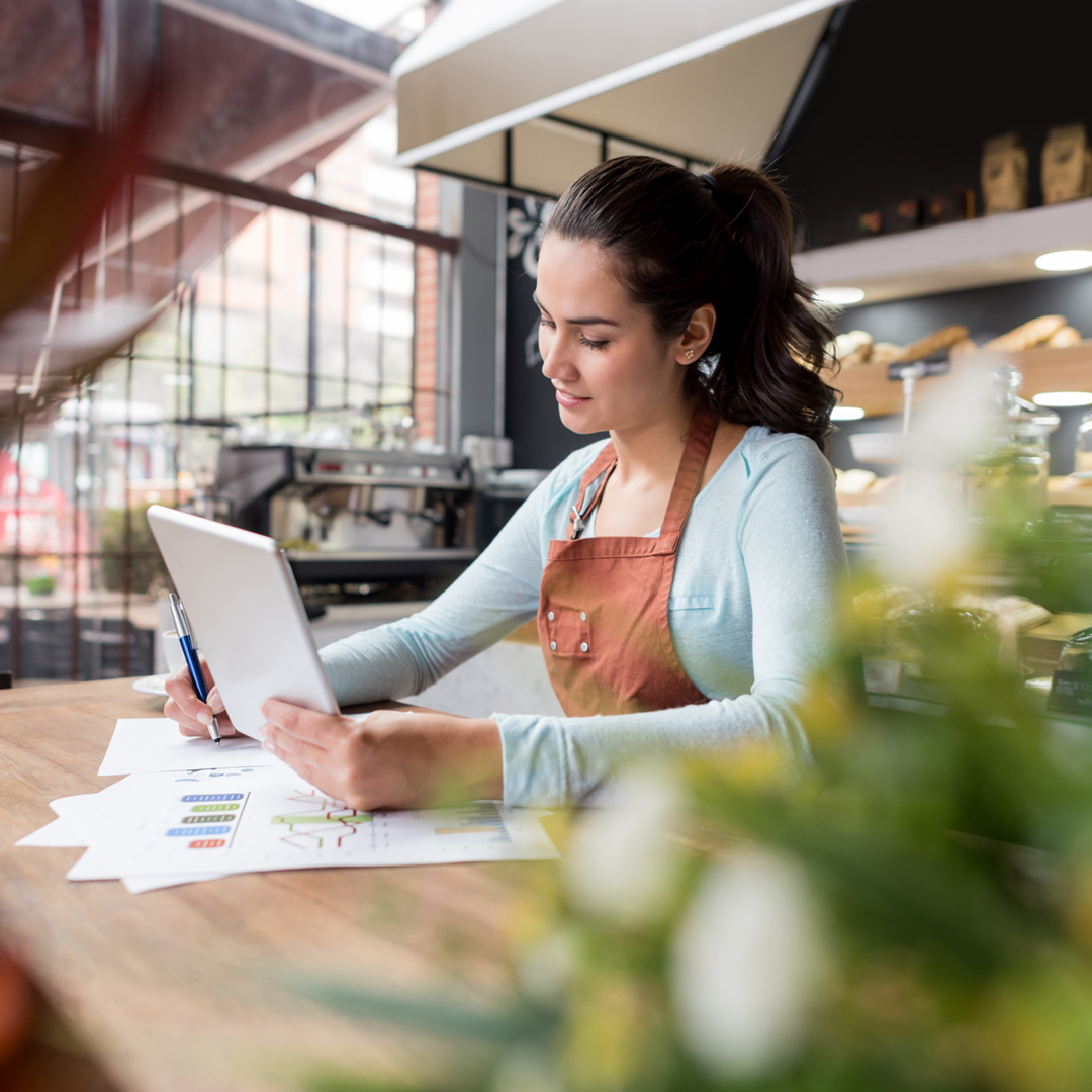 Employee with paperwork