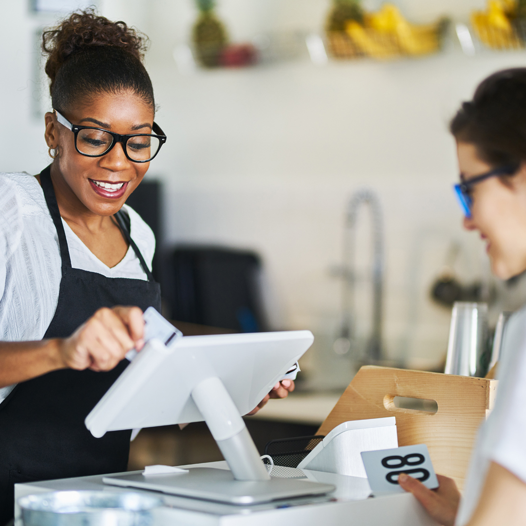 Customer with cashier